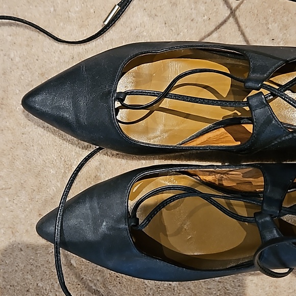 Lace up black ballet flats 39 - Picture 5 of 6